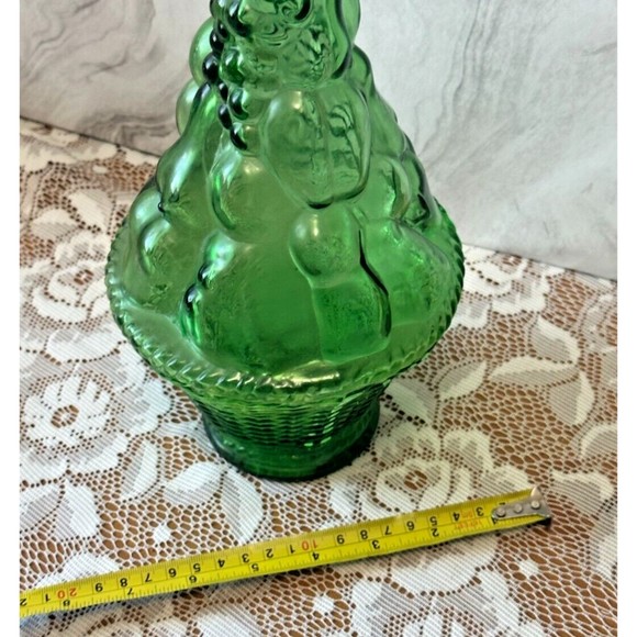 Vintage Green Italian Glass Decanter / Genie Bottle / Fruit Basket MCM - Picture 4 of 5